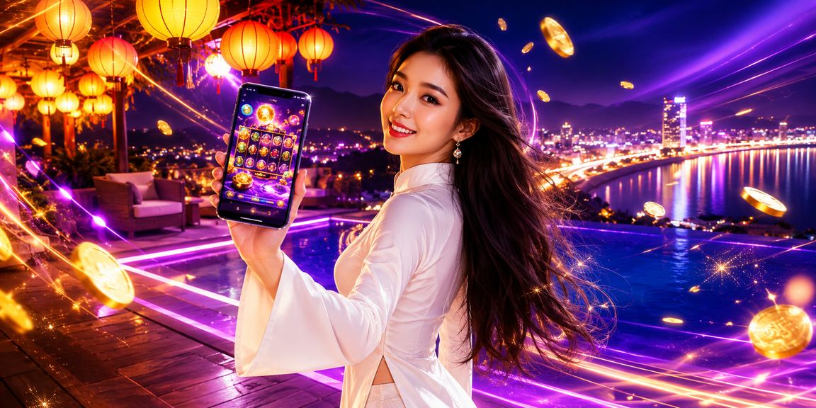 Người dùng chơi Slots chủ đề áo dài Hội An trên ứng dụng casino rrr88