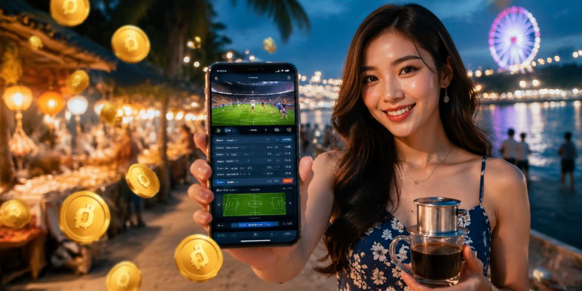 Người dùng xem Sports Betting tại bãi biển Phú Quốc